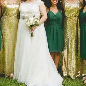Gorgeous gold sequin floor length gown